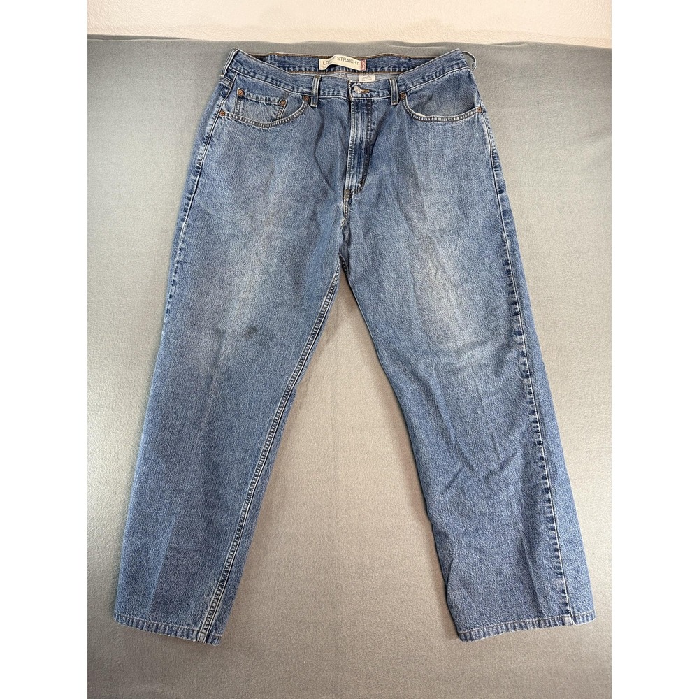 Vintage Levi's 569 y2k Jeans Mens 38x34 Blue Relaxed Straight Denim Distressed